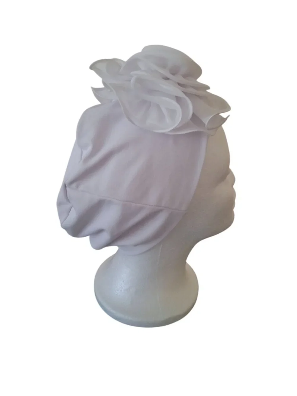 White Rose Fascinator Hat Turban Floral Bridal Wedding Church Tea Party Elegant